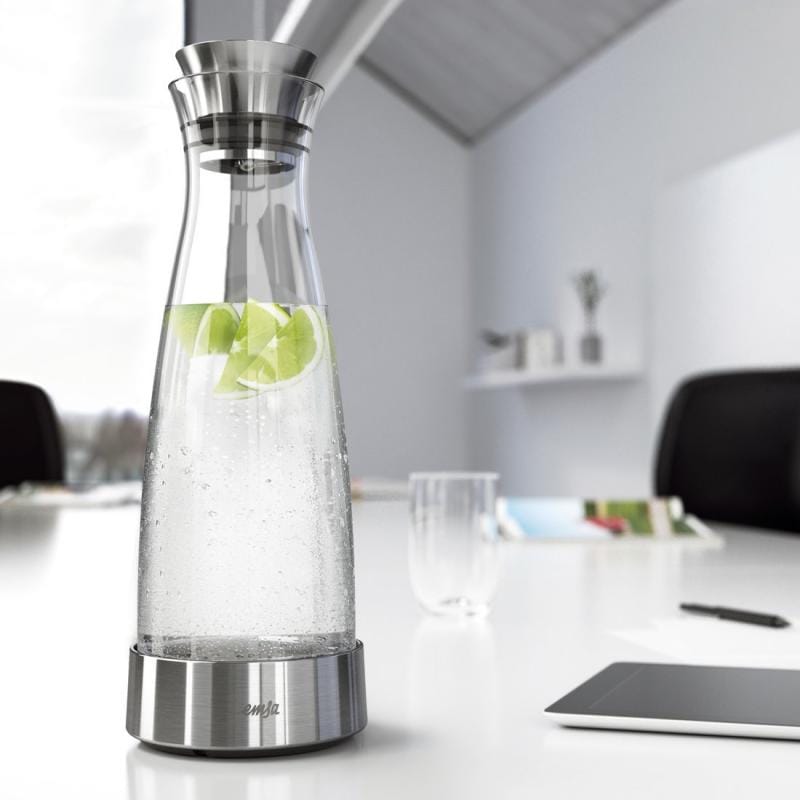 Carafe Flow Slim en verre avec support réfrigérant 1 L EMSA Cuisine
